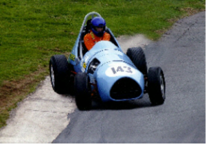 So nearly coming off the track at Loton Park. The Triumph Special has loads of oversteer