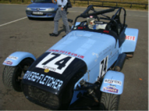 Leigh Shardlow in his Caterham Road Sport which I looked after for him to race